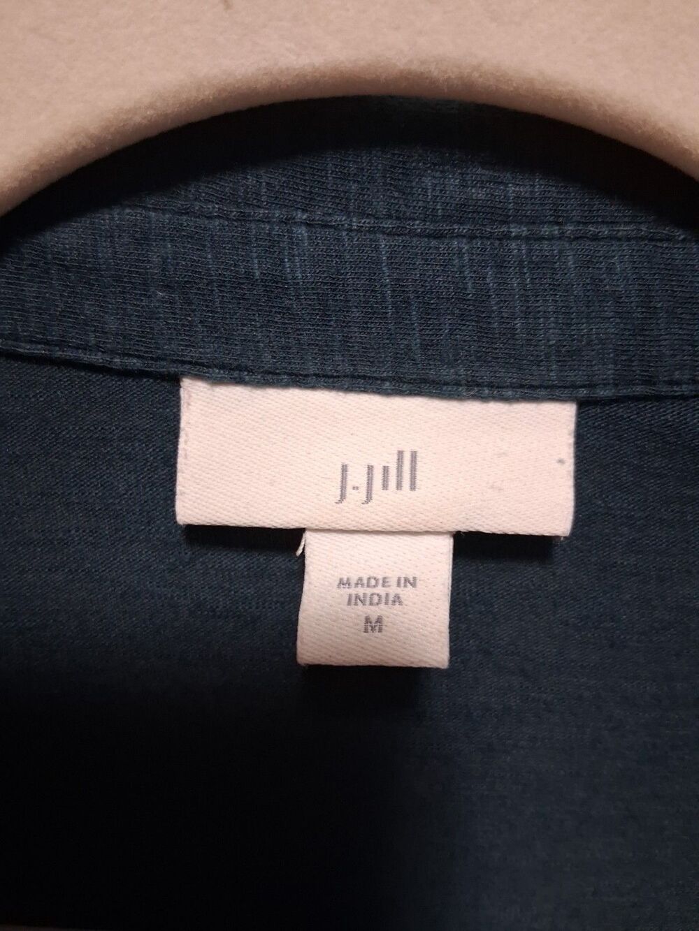 Relaxed Deep Teal Slub Cotton Blend Button-Up Shirt J. Jill Women’s Size M - Picture 14 of 15